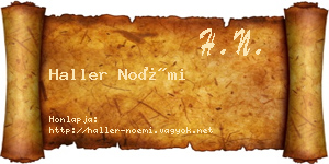 Haller Noémi névjegykártya